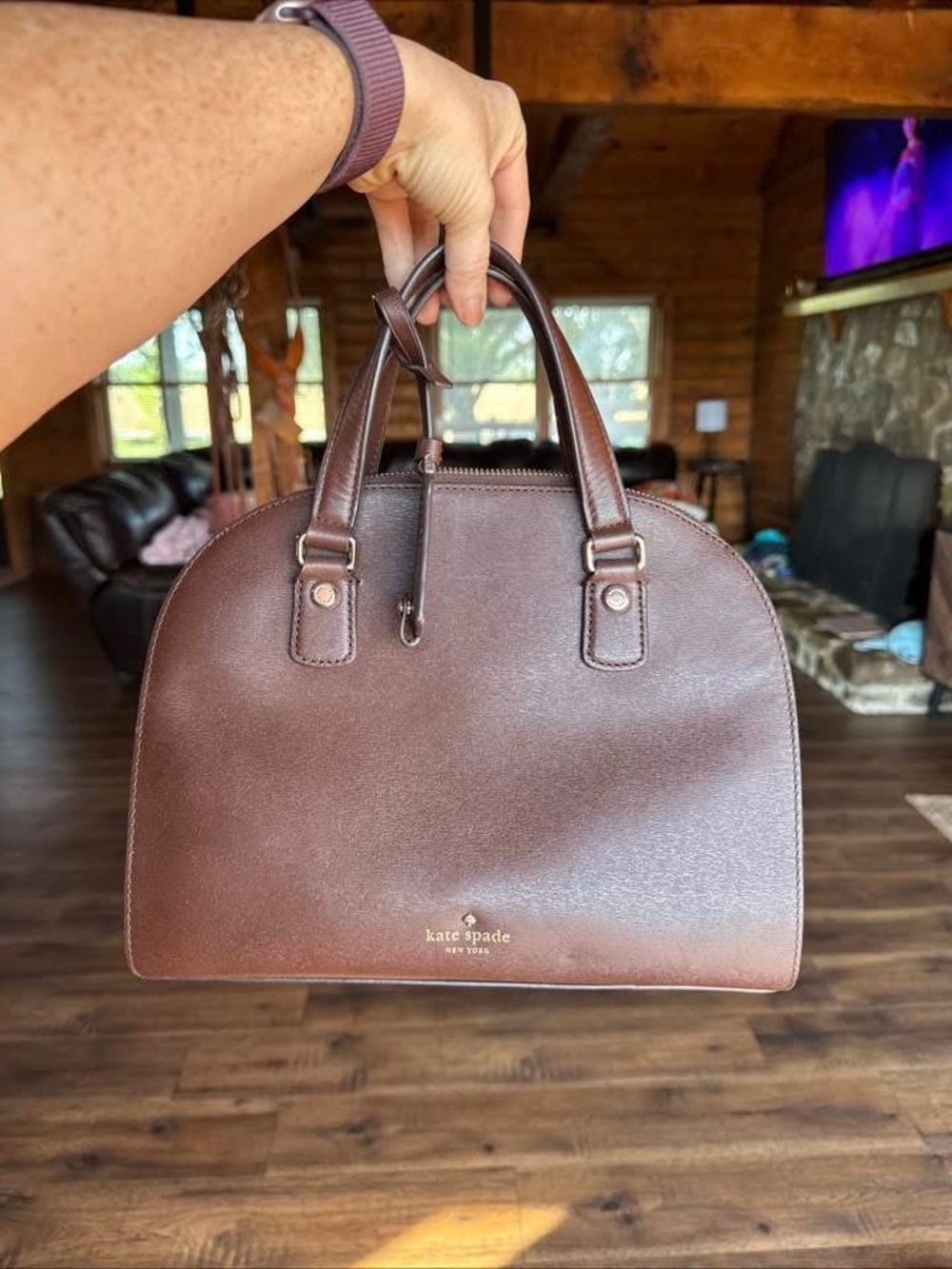 kate spade Brown Dome Satchel with Top Handles